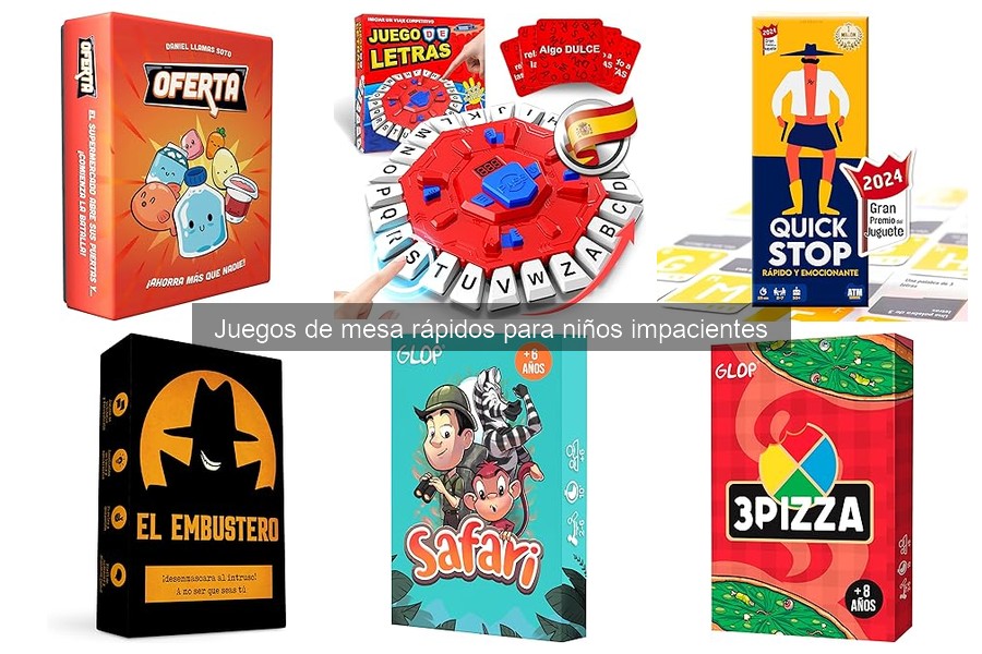 Comparativa de juegos de mesa rápidos para niños impacientes