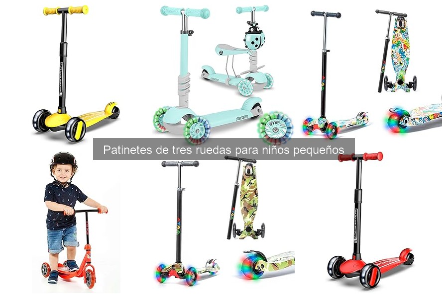 Patinetes de tres ruedas con luces y sonido para niños